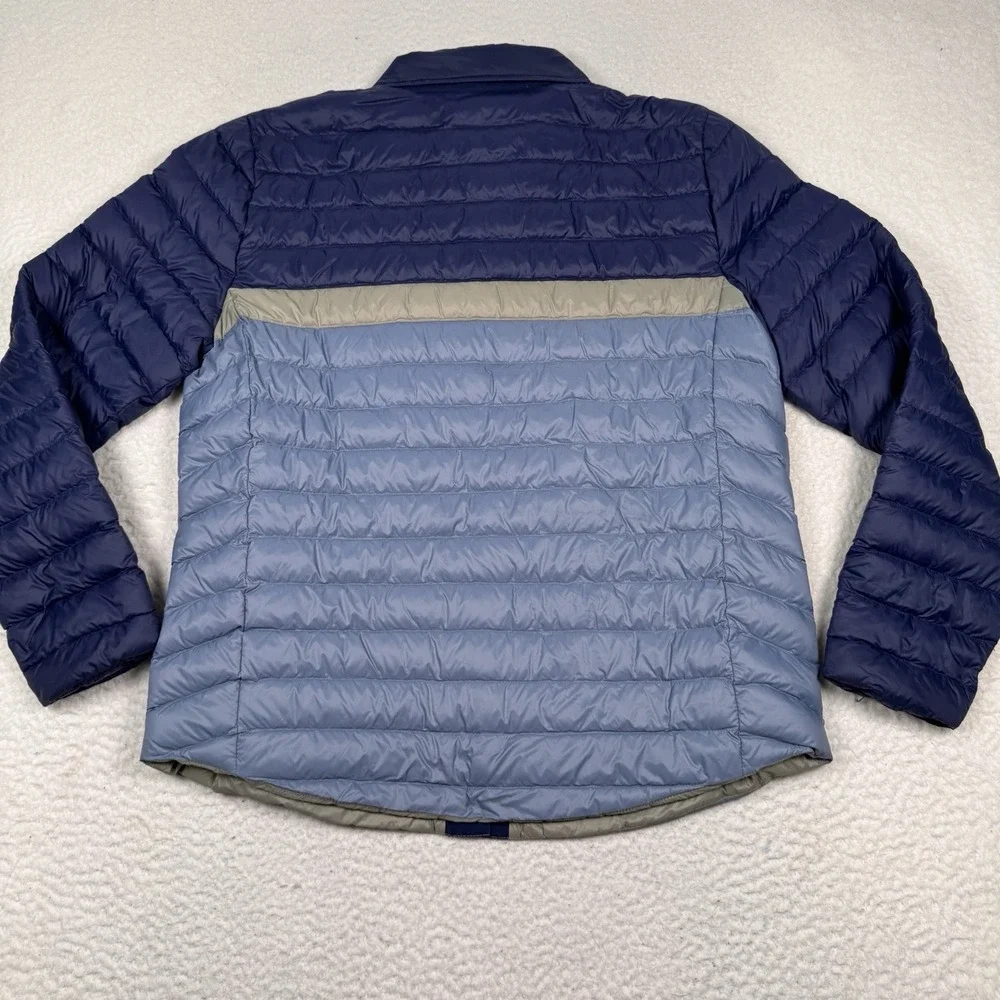 Marine Layer Mens Puffer Snap Front Over-Shirt Jacket Size Large Blue Colorblock
